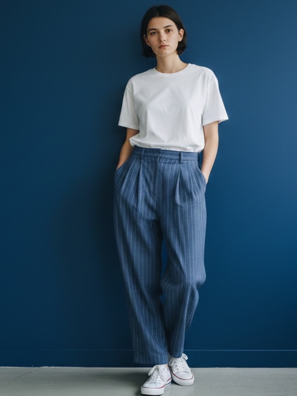 Vintage Esq Urban Outfitters Pinstripe Pleated Pant